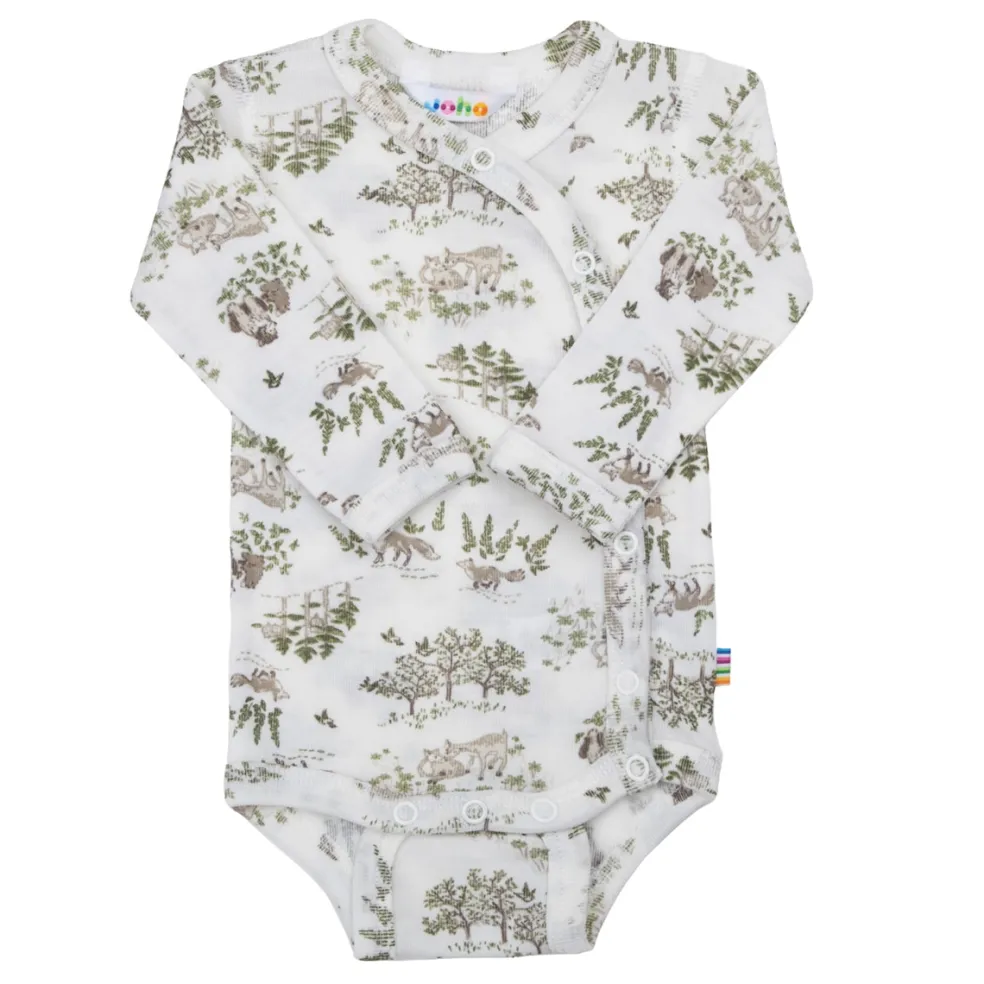 Wool Baby Body Med Sidostängning Off White