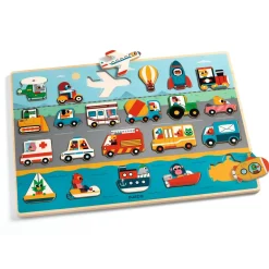Wroom Pussel 22 Bitar - Transport Multi