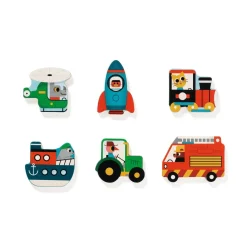 Wroom Pussel 22 Bitar - Transport Multi