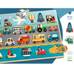 Wroom Pussel 22 Bitar - Transport Multi